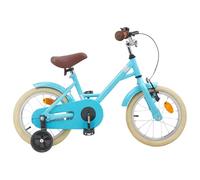 Kaloriko Vélo pour Enfants 14 Pouces Bleu Clair pour Les 3-5 Ans avec Garde-Boue Sonnette Béquille et Frein Sécurisé Confortable pour Balades, Exploration en Ville ou Parc