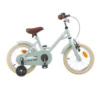 Kaloriko Vélo pour Enfants 14 Pouces Vert Clair avec Garde-Boue, Sonnette, Béquille, Frein sécurité pour Enfants 3-5 Ans, Transport Urbain et Loisir, Modèle Robuste et léger