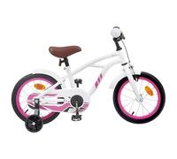 Kaloriko Vélo pour Enfants 16 Pouces Blanc avec Selle et Guidons Réglables, Cadre en Acier Durable, Frein Classique, Garde-Boue, Adapté aux Enfants de 4 à 6 Ans, Idéal pour Balade et Loisirs