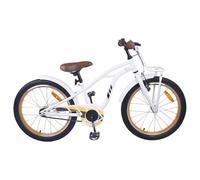 Kaloriko Vélo pour Enfants 18 Pouces pour Les 5-7 Ans Blanc Bicyclette Robuste en Acier avec Frein Selle Confortable Protection Garde-Boue idéal pour balades urbaines et Loisirs