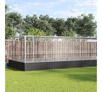 Kaloriko Voliere avec Extension argentee en Acier galvanise 932 x 307 x 212 cm, Cage perchoir avec nid, abri, Maison, Habitat, Parc, enclos pour Interieur et Exterieur, Perruche, Perroquet, canari