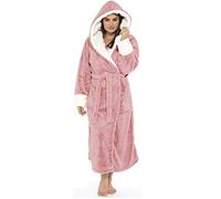 KaloryWee Peignoir De Bain Capuche Femme Cadeau Noël Doux Grande Taille Peluche Velours Pas Cher Hiver Chaud Kimono Fourrure Robe De Pyjama Manche Longue Ceinture