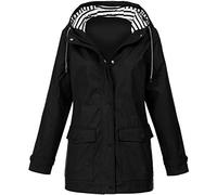 KaloryWee Veste De Pluie Femmes Imperméable avec Capuche Sport Manteau Grande Taille, Coupe-Vent Raincoat Windproof Cape Poncho Poche pour Voyage Randonnée