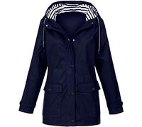 KaloryWee Veste De Pluie Femmes Imperméable avec Capuche Sport Manteau Grande Taille, Coupe-Vent Raincoat Windproof Cape Poncho Poche pour Voyage Randonnée