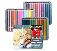 KALOUR 72 Crayons de Couleur Métalliques, Noyau Doux avec Couleurs Vives, Idéals pour le Dessin, le Mélange, le Croquis et l'Estompage