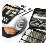 KALOUR Art 70 pièces ensemble de crayons de croquis et de dessin professionnel divers crayons de dureté pour enfants artistes débutants dans une boîte cadeau en fer blanc 70pcs Pencil Set