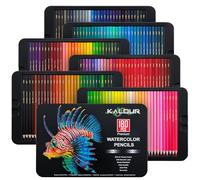KALOUR Crayons aquarelle professionnels, 180 couleurs, solubles dans l'eau, avec 2 pinceaux