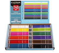 KALOUR Crayons de couleur de qualité supérieure, 12 couleurs vives différentes, un total de 240 stylos, crayons de couleur pré-taillés pour livres de coloriage pour adultes.