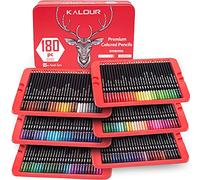 Kalour Crayons de couleur professionnels lot de 180 couleurs avec noyau souple et couleurs vives idéal pour le dessin les croquis les ombres les crayons de couleur pour adultes artistes débutants