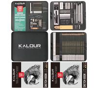 Kalour-Ensemble De Stylos À Croquis Spéciaux Pour Étudiants,Boîte En Fer De Luxe,Dessin D'art,50 Pièces,60/70 Pièces - Type 52pcs