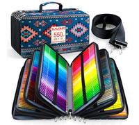 KALOUR Lot de 550 crayons de couleur avec étui à fermeture éclair de grande capacité, noyau souple avec couleurs vives, idéal pour le coloriage, le dessin, les croquis, les travaux manuels, les