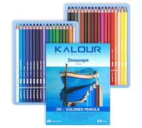 KALOUR PDAS Coffret de 36 Crayons de Couleur « Blue Seascape », Crayons en Bois Prêts à l’Emploi pour Adultes, Artistes et Débutants - Coloriage, Dessin et Croquis