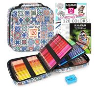 KALOUR PDAS Lot de 126 crayons de couleur, 120 crayons de couleur pour adultes, débutants, enfants, noyau souple de qualité supérieure, sac à fermeture éclair, livre de coloriage
