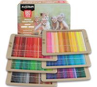 KALOUR PDAS Lot de 180 Crayons de Couleur pour Adultes et Artistes - 15 Métalliques, 6 Fluo avec Pigments Riches et Souples - Idéal pour le Coloriage, Dessin et Croquis