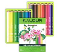 KALOUR PDAS Lot de 36 crayons de couleur botanique verts pré-taillés en bois pour adultes, artistes, débutants, livres de coloriage, dessin et croquis