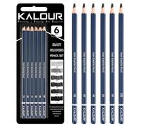 KALOUR PDAS Set de 6 Crayons Graphite Mat (HB, 2B, 4B, 6B, 8B, 12B), Set de Dessin Professionnel, Idéal pour l'Artistique, l'Esquisse, l'Ombre, pour Artistes Débutants