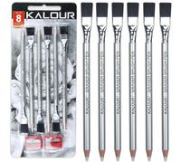 Kalour Tative Gomme Pencil-6pc Crayons Gomme Avec Brosse 2pc Aiguiseur,Effacer Les Petits Détails Ou Ajouter Des Reflets Pour Esquisser - Type 8pcs #B