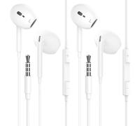 KALPO-2 Pack Écouteurs Filaires,Écouteurs Intra Auriculaires Avec Jack 3.5Mm Avec Microphone Et Contrôle Du Volume,Écouteurs Antibruit Compatible Avec Mp3/4 Samsung S10/9/8/7/6/5/4/3,Iphone,Ipod,Ipad