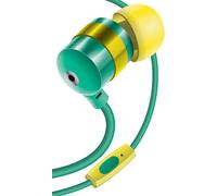 KALPO-Ecouteurs Intra-Auriculaires Anti-Bruit Ergonomiques Oreillettes Filaires Interchangeables,Stéréo Kit Piéton,Micro Intégré-Compatible Avec Smartphones,Tablettes,Mp3/Mp4-Vert/Jaune