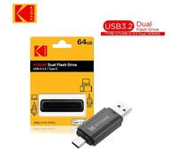 KALPZ-2025 Nouveau Noir Kodak Étanche Double Interface Usb 3.2 Clé Usb Type-C 128Gb 64Gb Transfert Rapide Pour Les Jeux Et Les Multimédia,,128 Go