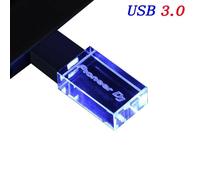 KALPZ-Avec Lumière Led Colorée Usb 3.0 Haute Vitesse 128Gb Clé Usb Pioneer Dj Logo Pen Drive Articles Clé Mémoire 64Gb 32Gb,128Gb,Blue Led