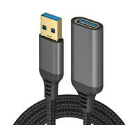 KALPZ-Câble De Données Usb 3.0 Mâle À Femelle Tressé En Nylon, Haute Vitesse, 1/2/3/5M, Pour Pc, Ordinateur Portable, Caméra, Imprimante, Câble D'Extension De Haute Qualité,0,5 M,Black