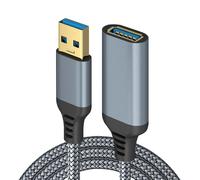 KALPZ-Câble De Données Usb 3.0 Mâle À Femelle Tressé En Nylon, Haute Vitesse, 1/2/3/5M, Pour Pc, Ordinateur Portable, Caméra, Imprimante, Câble D'Extension De Haute Qualité,0,5 M,Gray