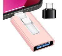 KALPZ-Clé Usb 3.0 512G 256G 2 To 1 To Pour Iphone Avec Interface Iphone 4 En 1 Clé Usb Type Micro Pour Iphone7/8/11/12/13 Ipad,128Gb,Pink