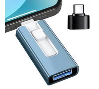 KALPZ-Clé Usb 3.0 512G 256G 2 To 1 To Pour Iphone Avec Interface Iphone 4 En 1 Clé Usb Type Micro Pour Iphone7/8/11/12/13 Ipad,128Gb,Blue