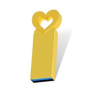 KALPZ-Clé Usb En Métal, Clé Usb 4G 8G 16G 32G 64G 128G, Clé Usb, Clé Usb, C?ur D'Amour, Mignon, Haute Vitesse, Étanche,Yellow,128 Go