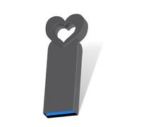 KALPZ-Clé Usb En Métal, Clé Usb 4G 8G 16G 32G 64G 128G, Clé Usb, Clé Usb, C?ur D'Amour, Mignon, Haute Vitesse, Étanche,Black,128 Go