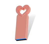 KALPZ-Clé Usb En Métal, Clé Usb 4G 8G 16G 32G 64G 128G, Clé Usb, Clé Usb, C?ur D'Amour, Mignon, Haute Vitesse, Étanche,Rose Golden,128 Go