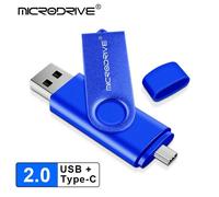 KALPZ-Clé Usb Otg De Type C Haute Vitesse Pour Téléphone, Stockage Externe, Micro Usb, Clé Usb, 64 Go, 32 Go, 16 Go, 8 Go, 128 Go, 256 Go,128 Go,Bleu