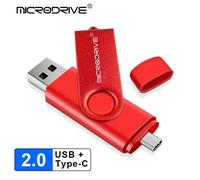 KALPZ-Clé Usb Otg De Type C Haute Vitesse Pour Téléphone, Stockage Externe, Micro Usb, Clé Usb, 64 Go, 32 Go, 16 Go, 8 Go, 128 Go, 256 Go,128 Go,Rouge