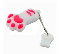 KALPZ-Clé Usb Patte De Chat De Dessin Animé, 8 Go 16 Go 32 Go 64 Go, Clé Usb 128 Go, Clé Usb 256 Go, Clé Usb Avec Porte-Clés,128 Go,White