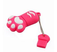 KALPZ-Clé Usb Patte De Chat De Dessin Animé, 8 Go 16 Go 32 Go 64 Go, Clé Usb 128 Go, Clé Usb 256 Go, Clé Usb Avec Porte-Clés,128 Go,Pink