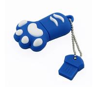 KALPZ-Clé Usb Patte De Chat De Dessin Animé, 8 Go 16 Go 32 Go 64 Go, Clé Usb 128 Go, Clé Usb 256 Go, Clé Usb Avec Porte-Clés,128 Go,Blue