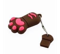 KALPZ-Clé Usb Patte De Chat De Dessin Animé, 8 Go 16 Go 32 Go 64 Go, Clé Usb 128 Go, Clé Usb 256 Go, Clé Usb Avec Porte-Clés,128 Go,Brown