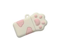 KALPZ-Clé Usb Patte De Chat De Dessin Animé, 8 Go 16 Go 32 Go 64 Go, Clé Usb 128 Go, Clé Usb 256 Go, Clé Usb Avec Porte-Clés,128 Go,White Pink