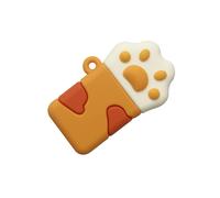KALPZ-Clé Usb Patte De Chat De Dessin Animé, 8 Go 16 Go 32 Go 64 Go, Clé Usb 128 Go, Clé Usb 256 Go, Clé Usb Avec Porte-Clés,128 Go,White Orange