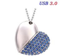 KALPZ-Collier En Métal Haute Vitesse Usb 3.0 Clé Usb 4G 8G 16Gb 32Gb 64Gb 128Gb Clé Usb Cadeaux Clé Mémoire 100% Capacité Réelle,128Gb,Blue