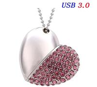 KALPZ-Collier En Métal Haute Vitesse Usb 3.0 Clé Usb 4G 8G 16Gb 32Gb 64Gb 128Gb Clé Usb Cadeaux Clé Mémoire 100% Capacité Réelle,128Gb,Pink