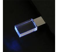 KALPZ-Jaster-Clé Usb En Métal Avec Logo Personnalisé, Clé Usb En Cristal, Clé De Voiture, Clé Usb Modèle, Clé Usb, Cadeau D'Affaires, Lumière Led Gratuite, Disque U, 128 Go,16Gb,Silver Blue
