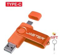 KALPZ-Jaster Clé Usb Rotative Rouge 128Gb Logo Personnalisé Gratuit 2.0Type-C Clé Usb 64Gb 32Gb 16Gb 8Gb Cadeau Créatif Clé Usb 4Gb,128 Go,Orange