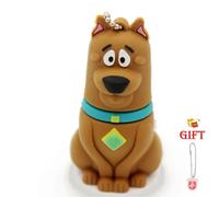 KALPZ-Jaster Mignon Chien Usb Flash Drives 64Gb Dessin Animé Pen Drive 32Gb Cadeaux Créatifs Pour Enfants Clé Mémoire 16Gb Gratuit Porte-Clés U Disque,Yellow,16Gb
