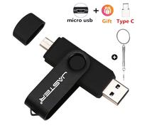 KALPZ-Jaster Otg 2 En 1 Clé Usb 128Gb Clé Mémoire Haute Vitesse 64Gb Logo Personnalisé Gratuit Clé Usb 32Gb Adaptateurs Type-C Gratuits Disque U,128 Go,Black