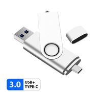 KALPZ-Jaster Type-C Clé Usb Otg Pen Drive 128Gb 64Gb 32Gb 16Gb Clé Usb 2 En 1 Clé Usb Haute Vitesse Cadeau,128 Go,White