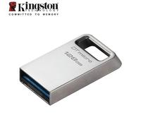 KALPZ-Kingston Mini Clé Usb En Métal Usb3.2 Clé Mémoire 64Gb 128Gb 256Gb Dtmc3G2 Clé Usb 200 Mb/S Voiture U Disque Argent Clé Usb,,128 Go
