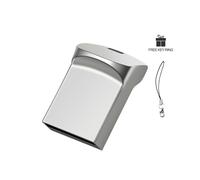 KALPZ-Mini Clé Usb En Métal, Clé Usb 128 Go, 64 Go, Haute Vitesse, 32 Go, Porte-Clés Gratuit, Disque U, 16 Go, 8 Go, 4 Go,128 Go,Argent