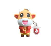 KALPZ-Nouveau Dessin Animé Usb Clé Usb 64Gb Mignon Lapin Clé 32Gb Chat U Bâton 16Gb Clé 8Gb Pingouin Clé Mémoire Stockage Externe,Boxing Bull Red,128 Go